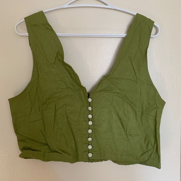 Joe Fresh Tops - Linen Button Up Crop Top